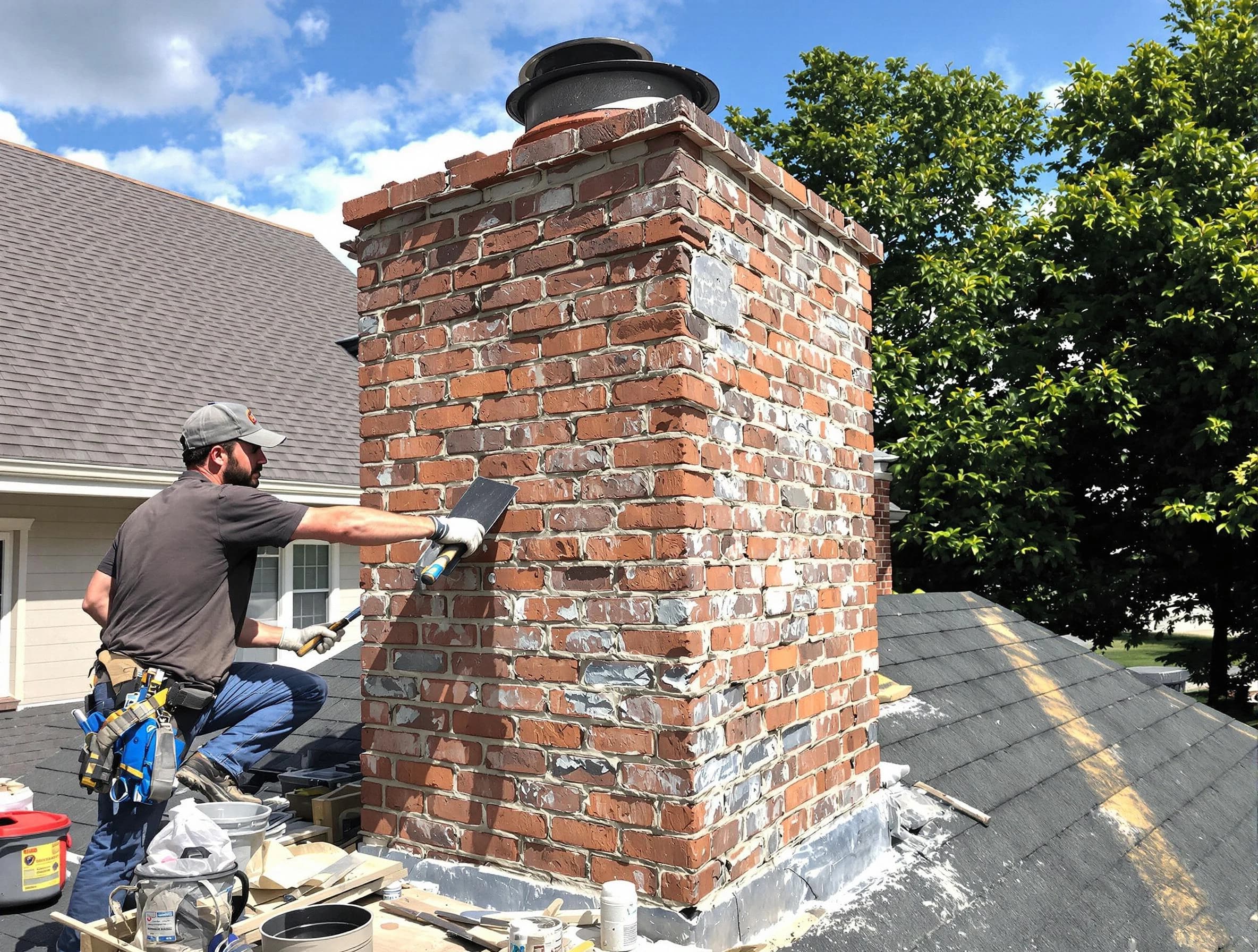 Completed chimney rebuild by Warr Acres Chimney Sweep in Warr Acres, OK