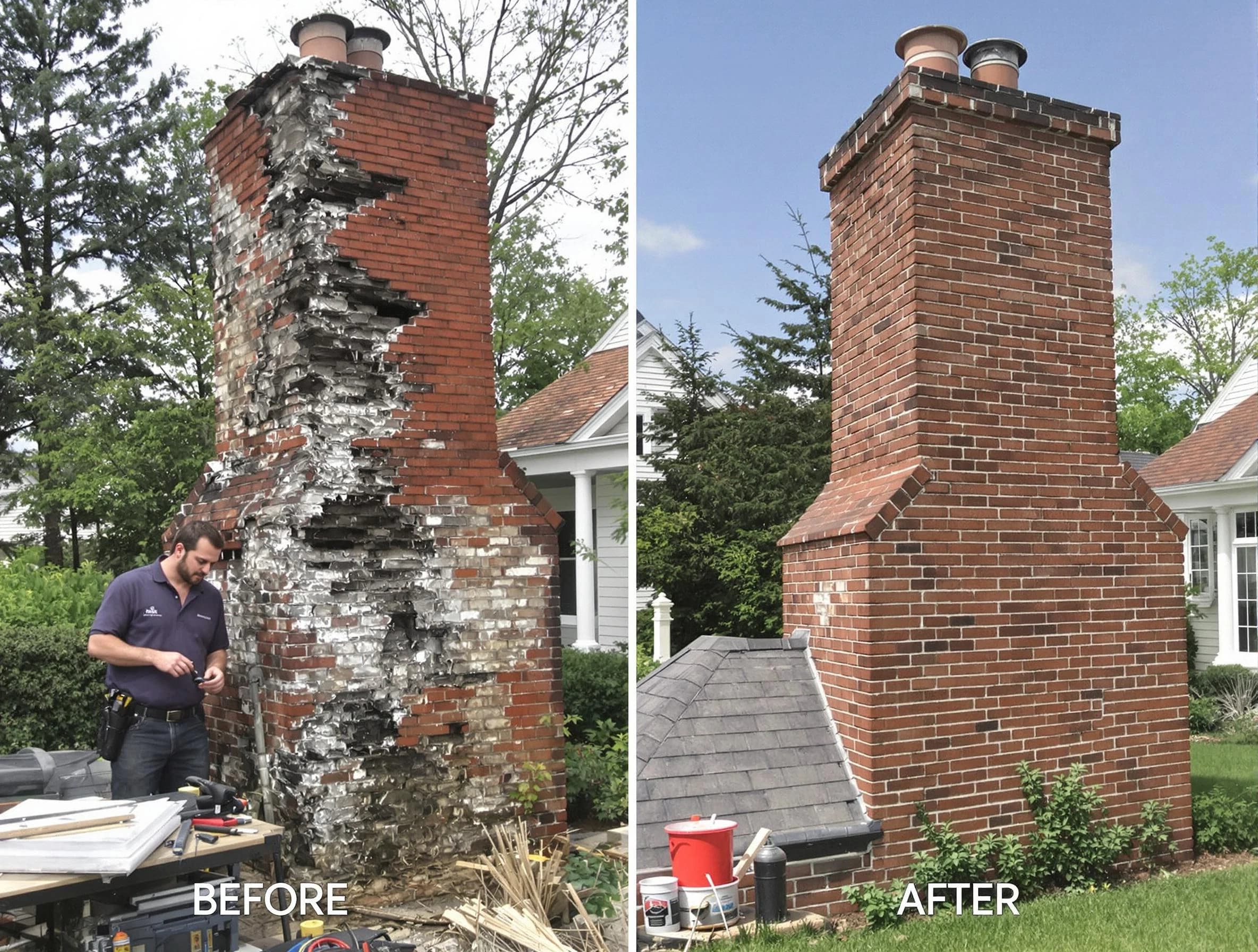 Warr Acres Chimney Sweep performing a full chimney restoration in Warr Acres, OK