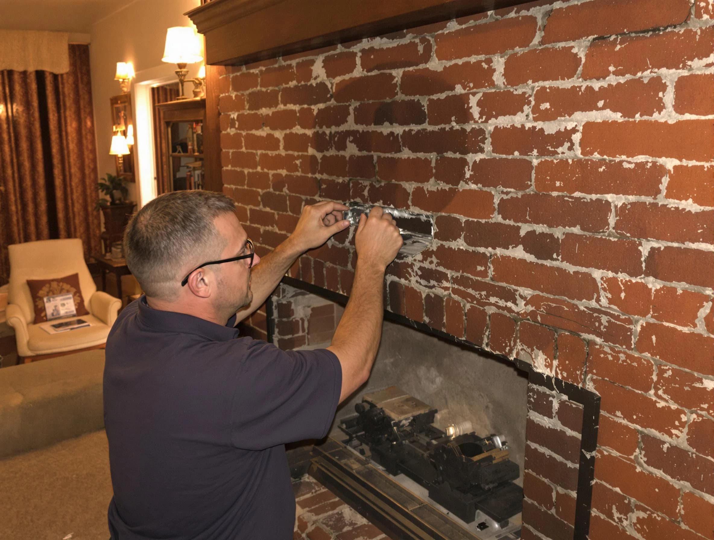Warr Acres Chimney Sweep expert fixing a fireplace in Warr Acres, OK