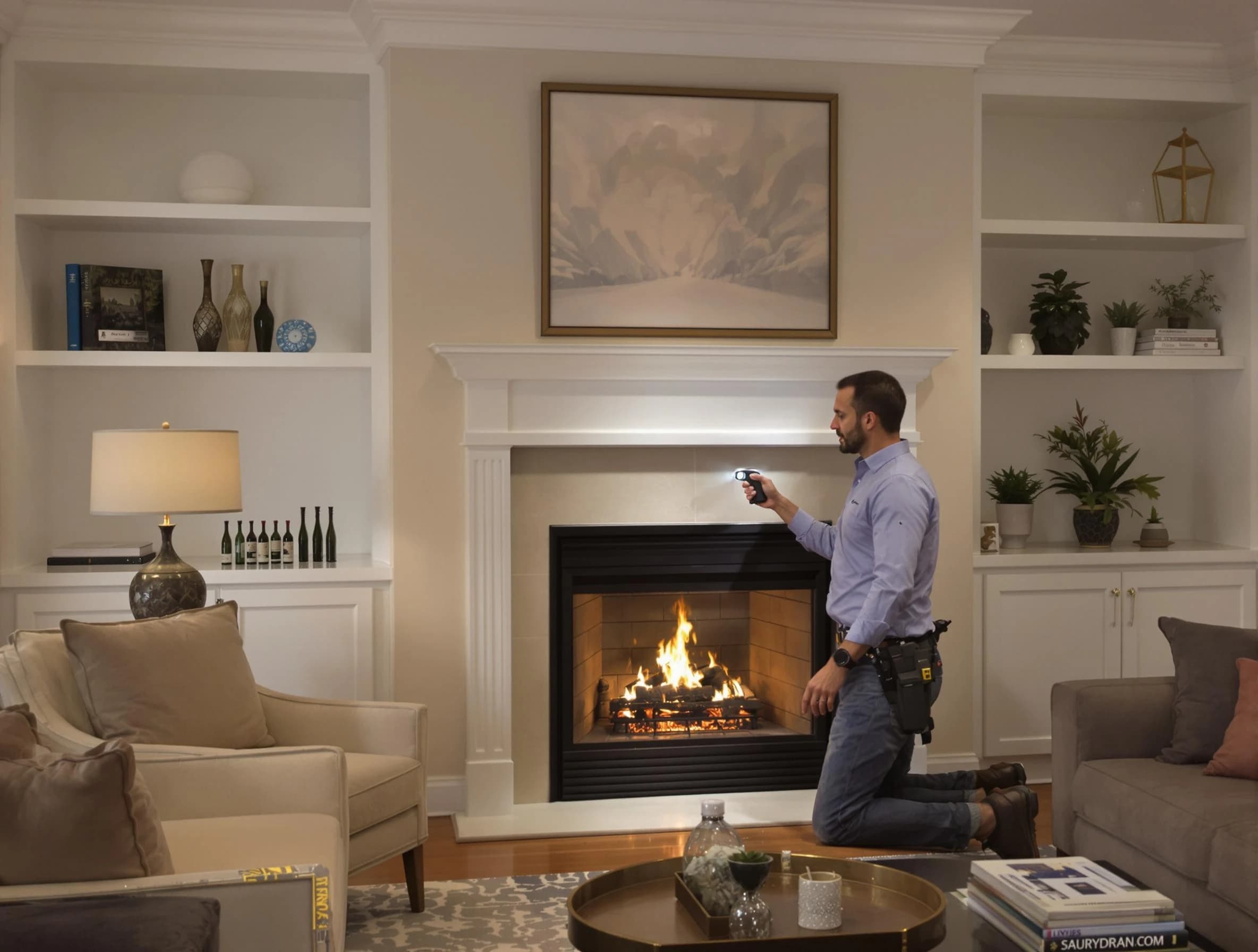 Warr Acres Chimney Sweep conducting a fireplace safety inspection in Warr Acres, OK