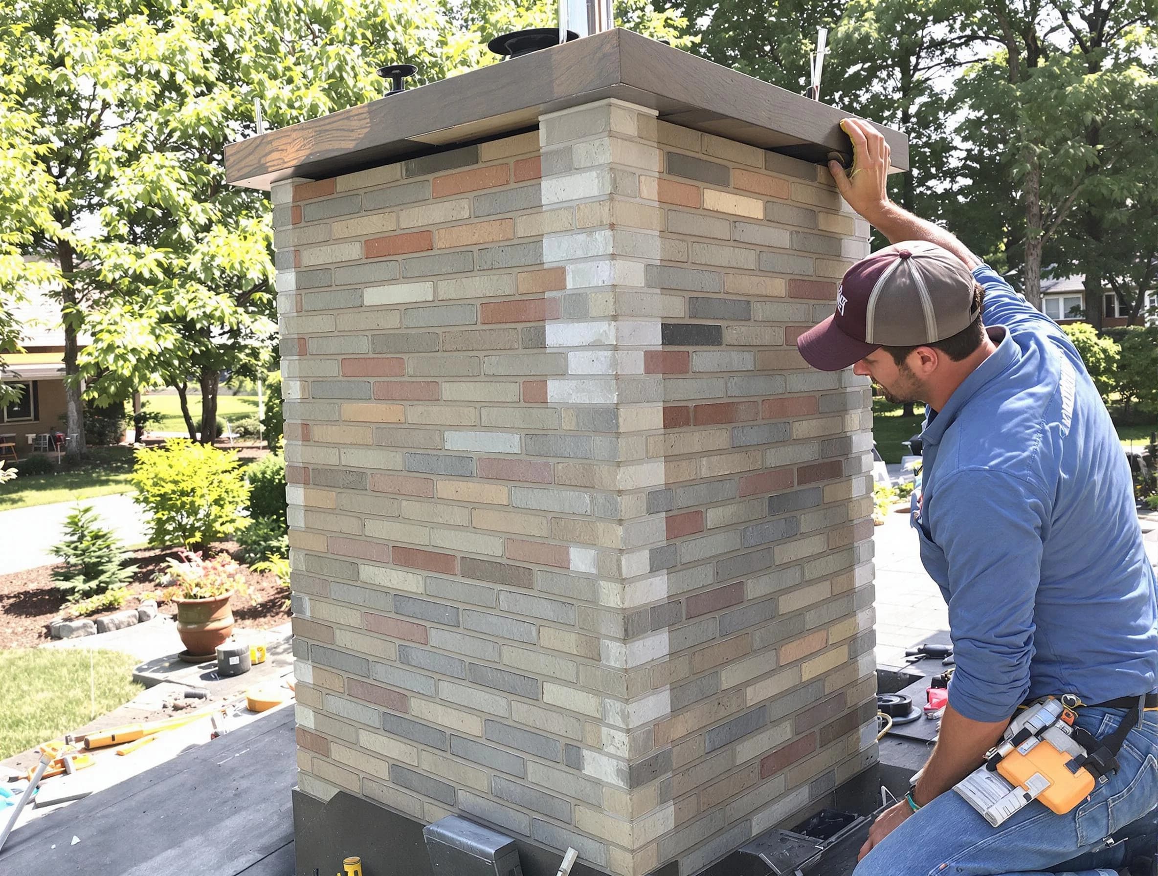 Warr Acres Chimney Sweep completing a modern chimney remodel in Warr Acres, OK
