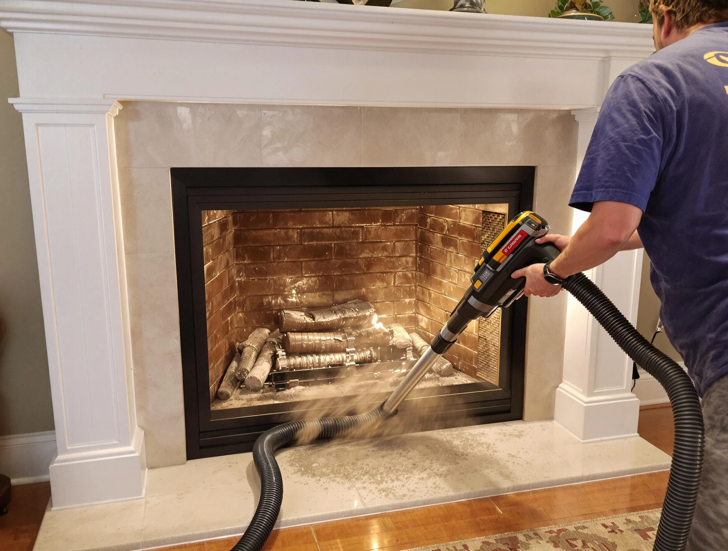 Fireplace cleaning performed by Warr Acres Chimney Sweep in Warr Acres, OK